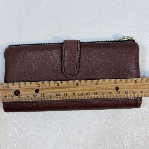 Fossil Brown Leather Wallet Snap Tab Close - Picture 14 of 14